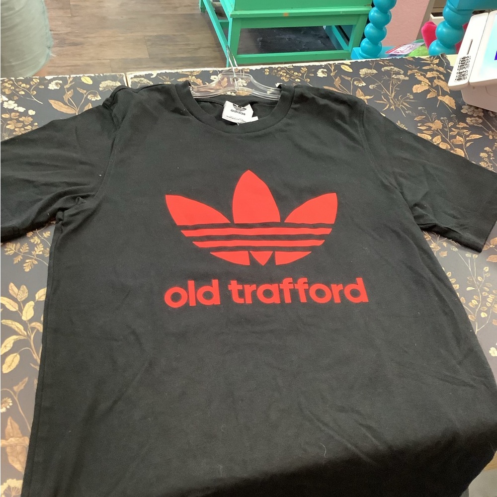 adidas Black Tee with White Trefoil Logo